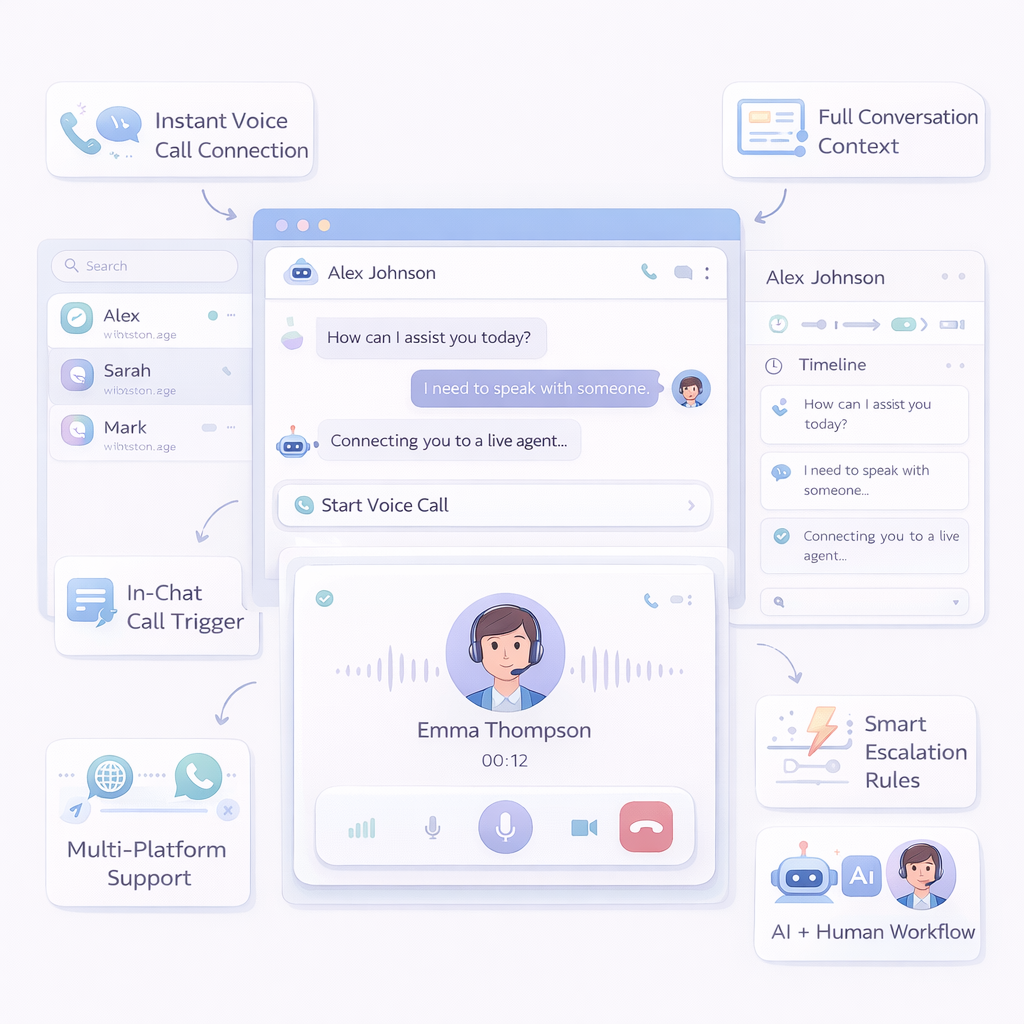 Real-time voice interaction with human control